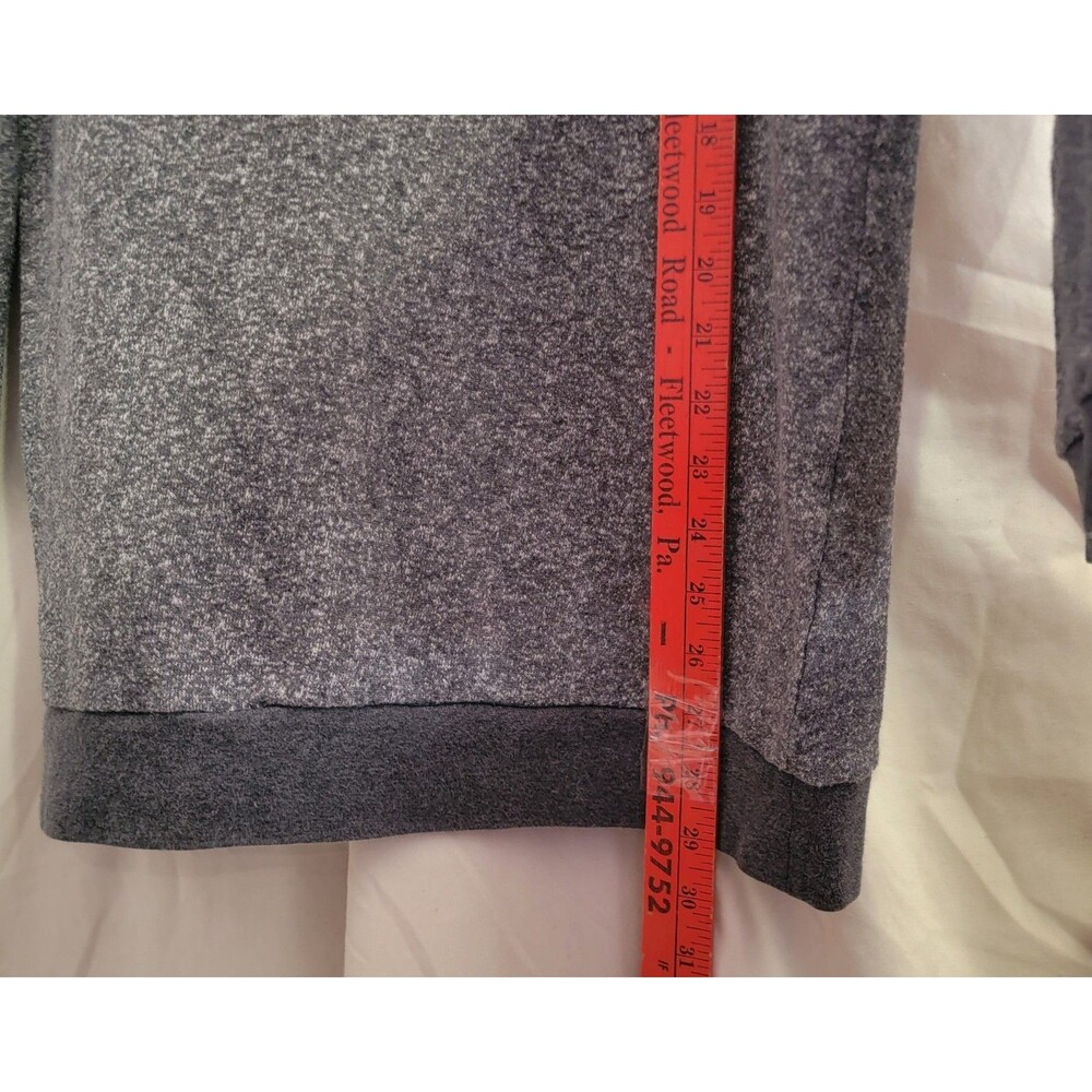 Derek Heart Womens Medium Gray Heathered Pull Over Sweater Tunic Lace Up Top - Picture 7 of 8